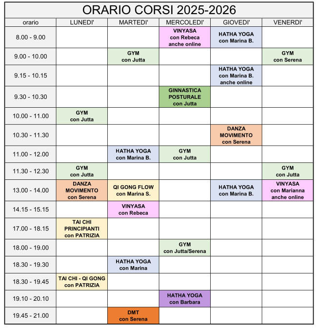 ORARIO colori